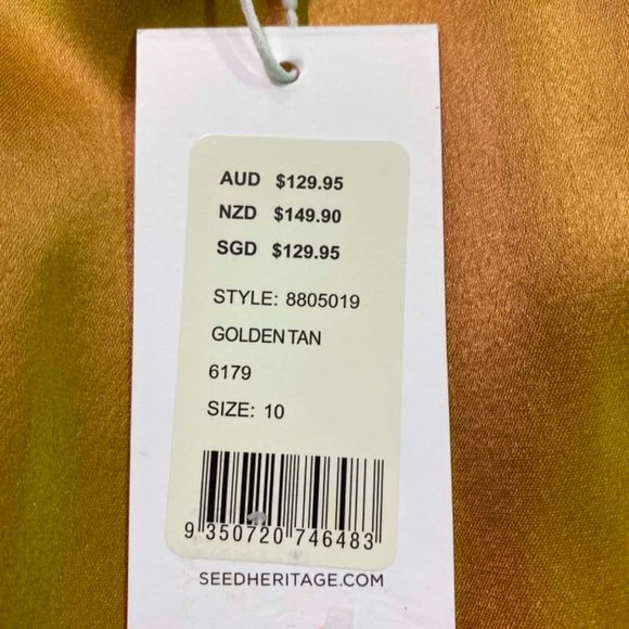SEED HERITAGE Gold Satin Wrap Midi Skirt NWT RRP$129 - Picture 5 of 11